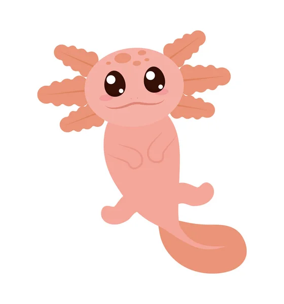 Lindo Icono Axolotl Sobre Fondo Blanco — Vector de stock