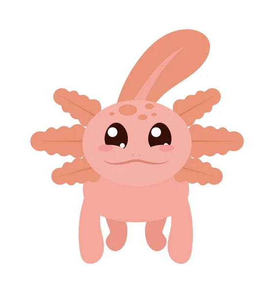 Dessin Animé Axolotl Sur Fond Blanc — Image vectorielle