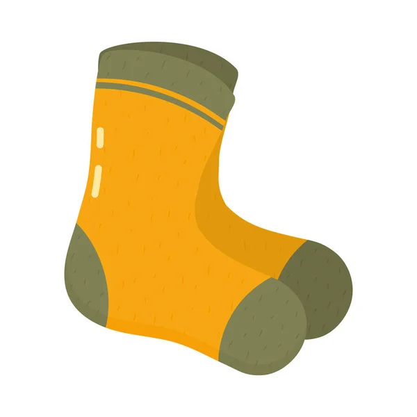 Žluté Ponožky Ikona Bílém Pozadí — Stockový vektor