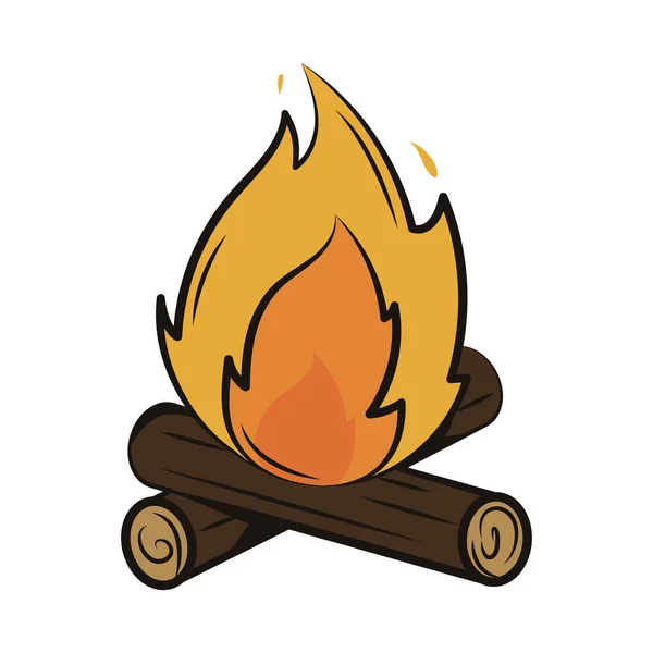 Bonfire Icoon Witte Achtergrond — Stockvector