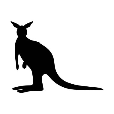 Beyaz arkaplanda kanguru silueti