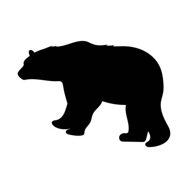 Beyaz arka planda vahşi ayı silueti