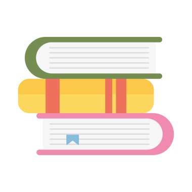 Beyaz arkaplanda renkli kitaplar yığını