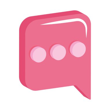 Beyaz arkaplanda pembe konuşma balonu