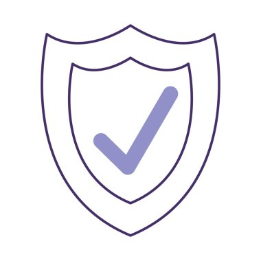 Beyaz arkaplanda kalkan simgesini kontrol et