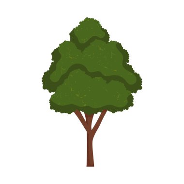 Beyaz arkaplanda kabarık ağaç simgesi