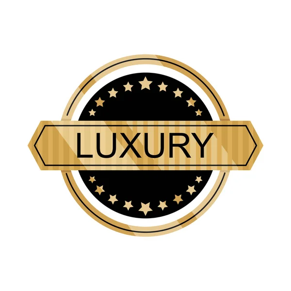 Zlatý Luxusní Odznak Přes Bílé Pozadí — Stockový vektor