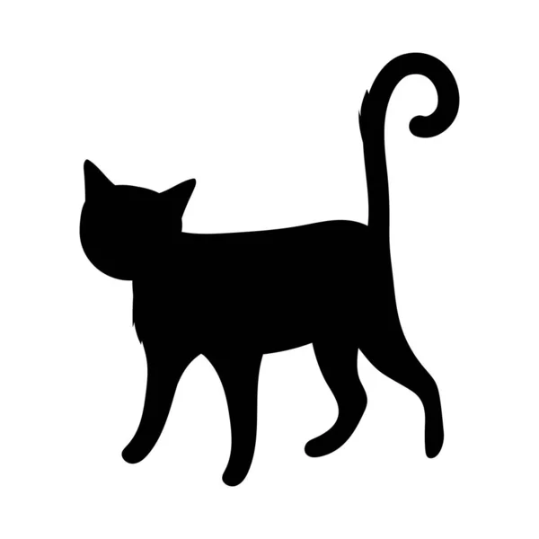 Icono Diseño Silueta Gato — Archivo Imágenes Vectoriales