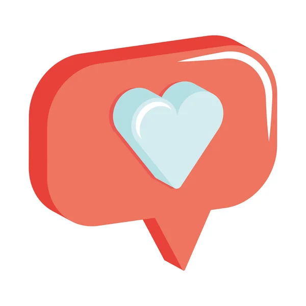 Red Heart Social Media Notification — Stock Vector