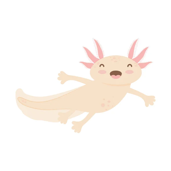 Lindo Icono Axolotl Sobre Fondo Blanco — Archivo Imágenes Vectoriales