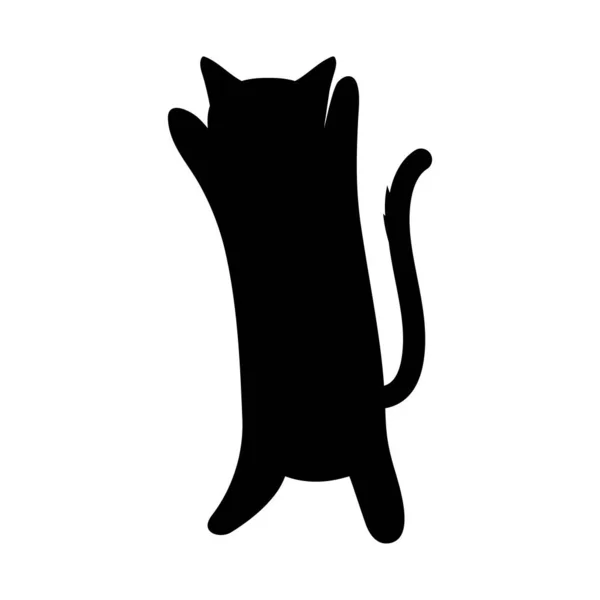 Katzensilhouette Auf Weißem Hintergrund — Stockvektor
