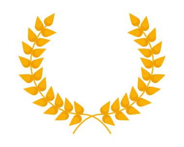 Beyaz arkaplanda altın yapraklı çelenk
