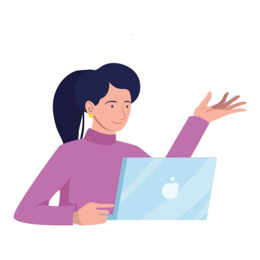 Bilgisayarı beyazın üstünde olan geliştirici