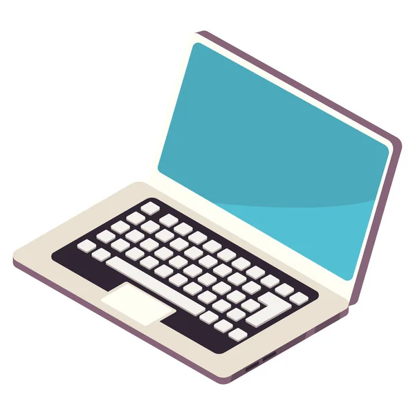 Weißes Laptop Design Isoliert Symbol — Stockvektor