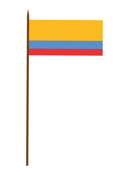 Illustrazione Bandiera Colombiana Bianco — Vettoriale Stock