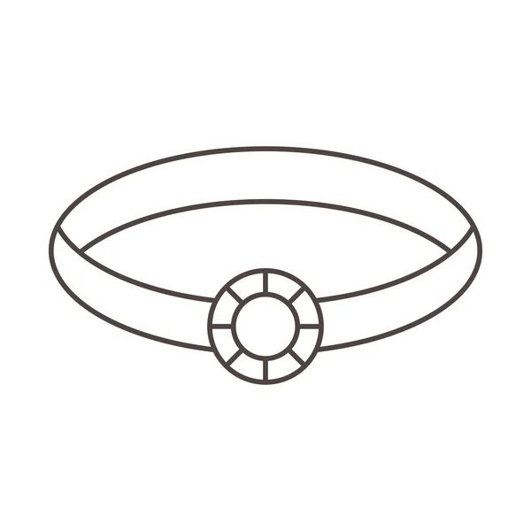 Ring Met Ronde Steen Witte Achtergrond — Stockvector