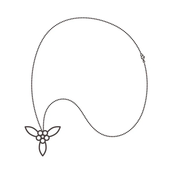 Necklace Beautiful Flower Charm — 스톡 벡터