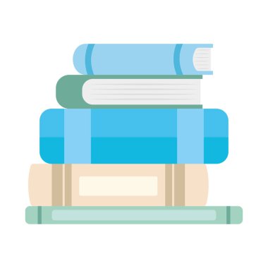 Beyaz arkaplan üzerine kitap yığını