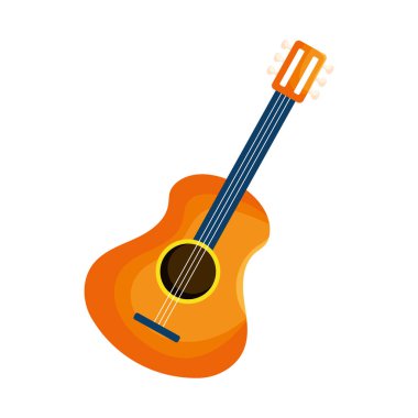 Beyaz arkaplanda gitar enstrümanı simgesi
