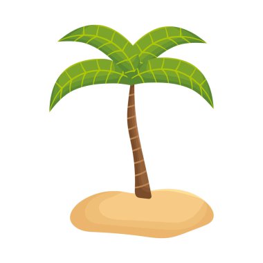 Beyaz arkaplanda tropikal palmiye simgesi