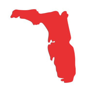 Beyaz arkaplanda Florida haritası simgesi