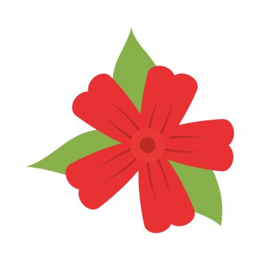 Beyaz arkaplanda tropikal çiçek simgesi