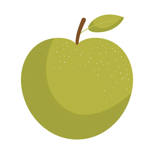 Grünes Apfelsymbol Auf Weißem Hintergrund — Stockvektor