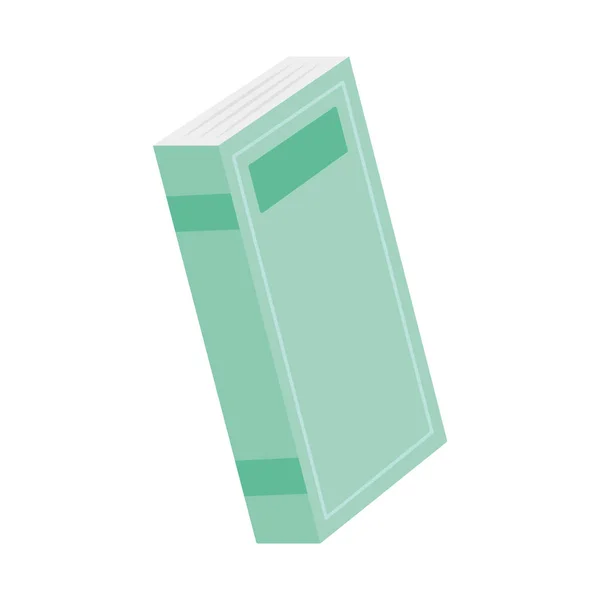 Book Green Cover White Background — 스톡 벡터