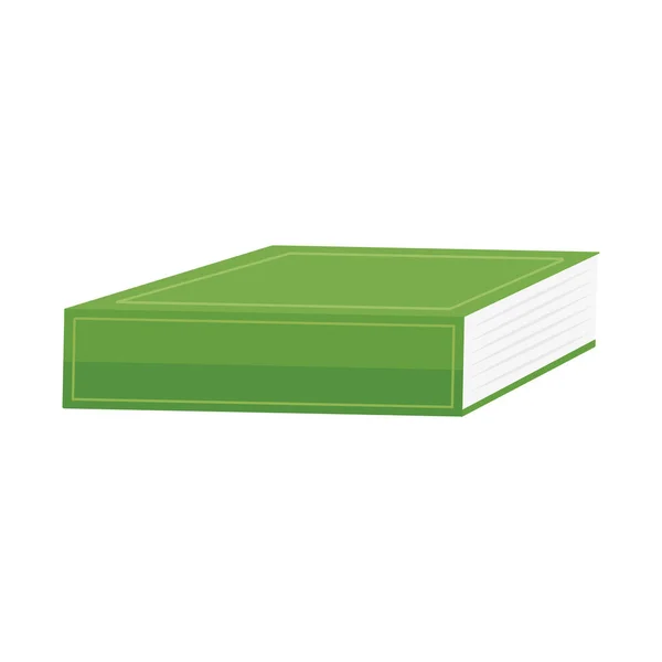 Bok Med Grönt Omslag Vit Bakgrund — Stock vektor