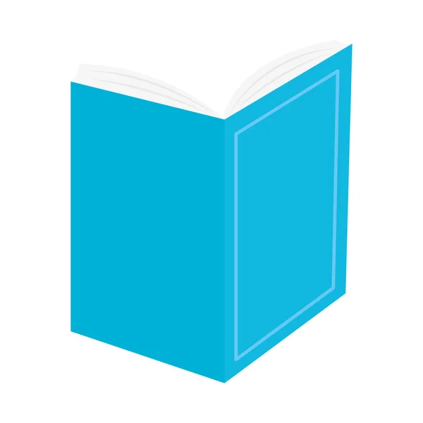 Otevřená Kniha Modrým Krytem Bílém Pozadí — Stockový vektor