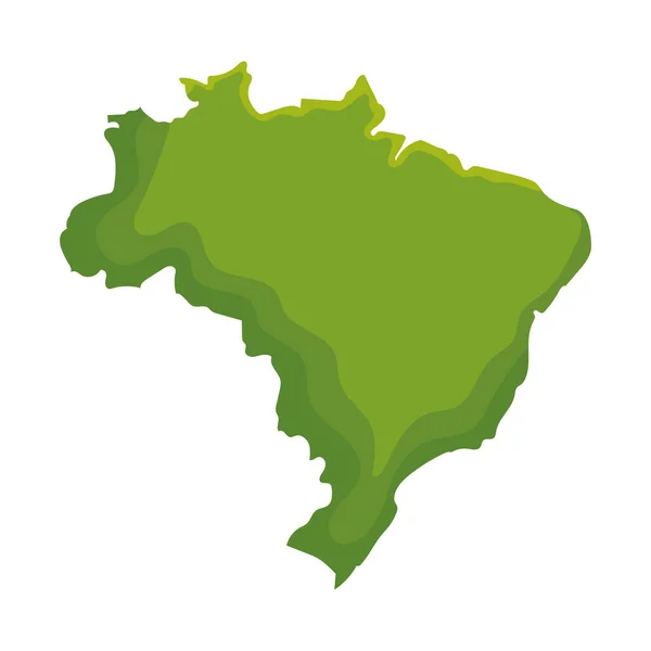 Brasil Mapa Ícone Fundo Branco — Vetor de Stock