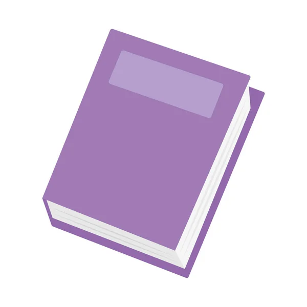Libro Con Cubierta Púrpura Sobre Fondo Blanco — Vector de stock