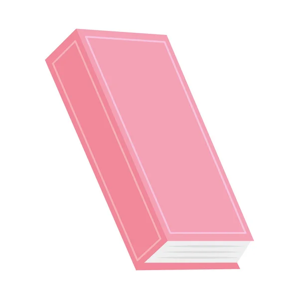 Libro Con Cubierta Rosa Sobre Fondo Blanco — Vector de stock