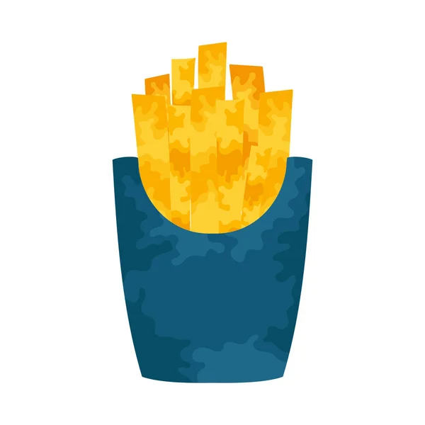 French Fries Box Icon White Background — Archivo Imágenes Vectoriales