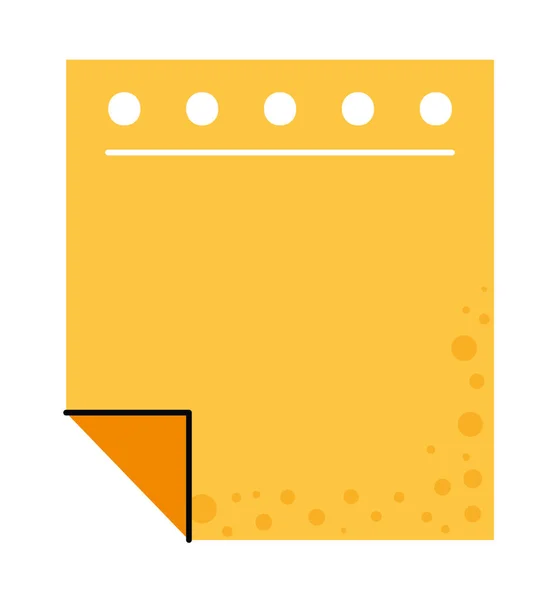 Yellow Note Icon White Background — Archivo Imágenes Vectoriales