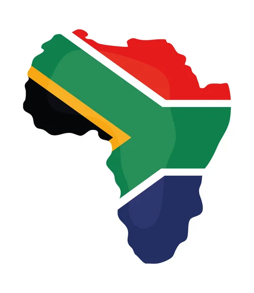 Mapa Afryki Projektu Flagi Południowej Afryki — Wektor stockowy