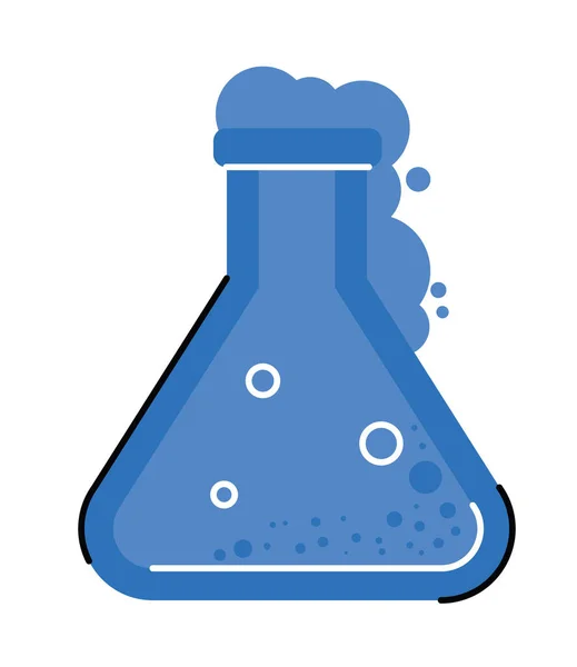 Blue Chemical Flask Icon White Background — Stock vektor