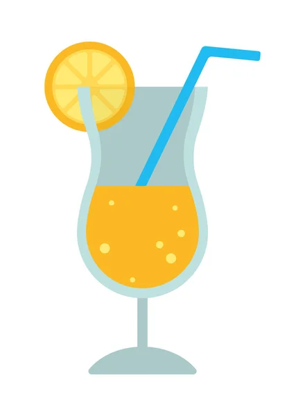 Summer Cocktail Icon White Background — Stock Vector