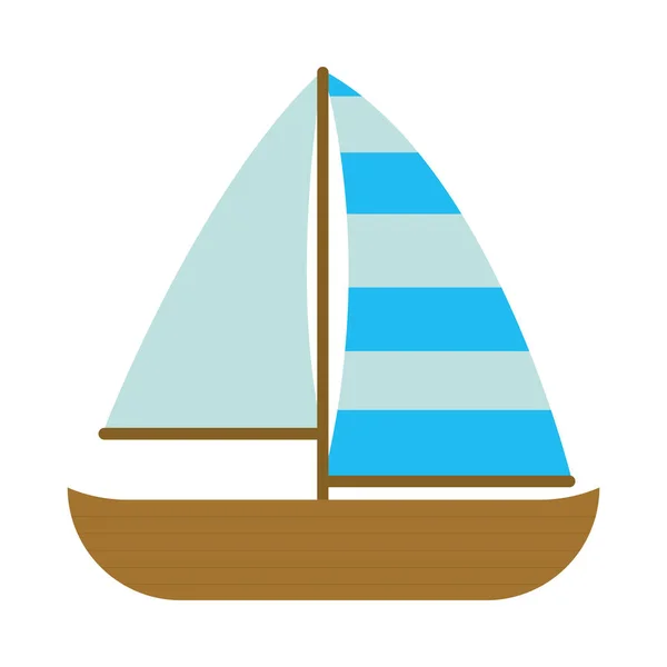 Icona Barca Vela Sfondo Bianco — Vettoriale Stock