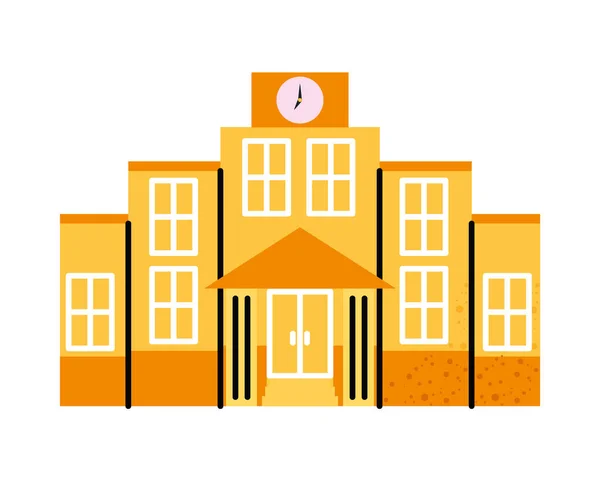 Skolbyggnad Ikon Vit Bakgrund — Stock vektor
