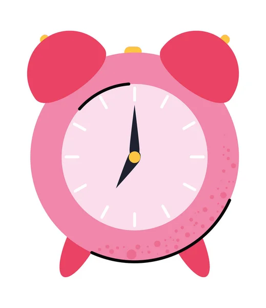 Pink Alarm Clock Icon White Background — Image vectorielle
