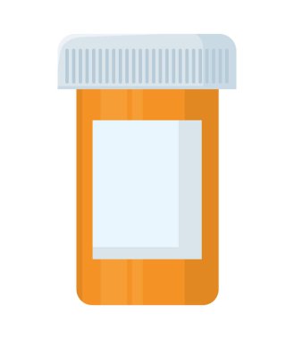 beyaz arka planda ilaç şişesi