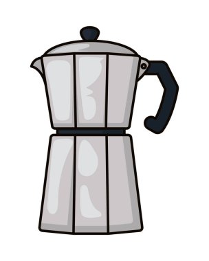 Beyaz arkaplanda moka pot simgesi