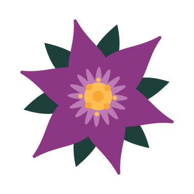 Beyaz arkaplanda güzel mor çiçek simgesi