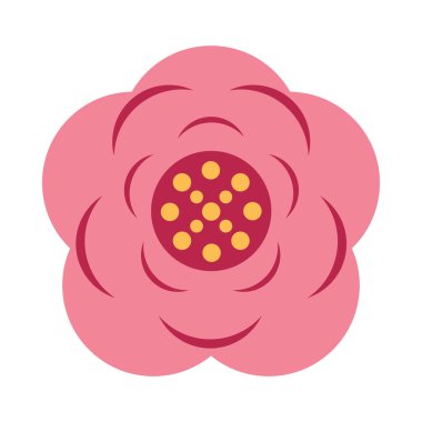 Beyaz arkaplanda güzel pembe çiçek simgesi