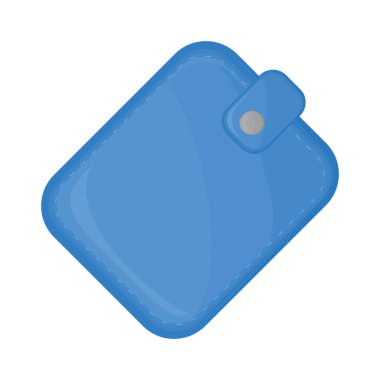 Beyaz arkaplanda mavi cüzdan simgesi