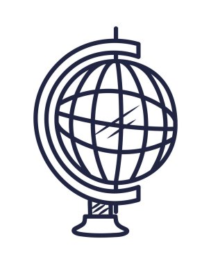 Beyaz arkaplanda coğrafya aracı simgesi