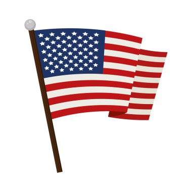 Beyaz arka planda ABD bayrağı