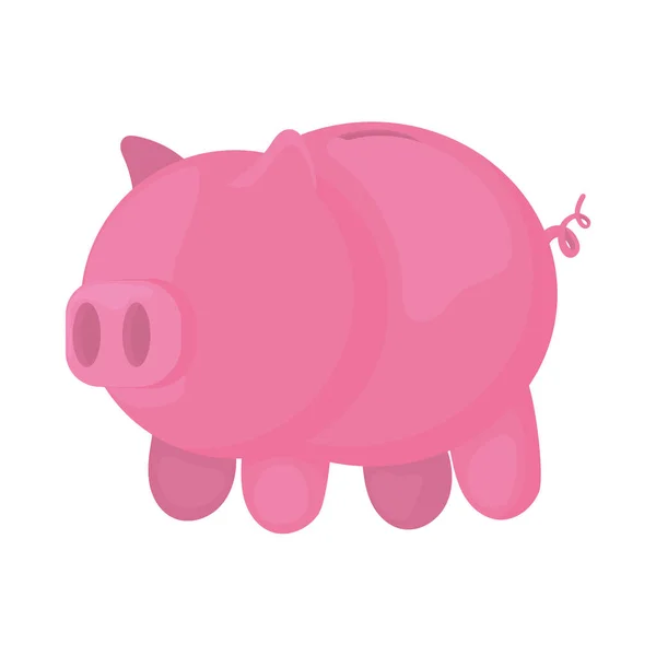 Piggy Bank Ikon Fehér Háttér — Stock Vector