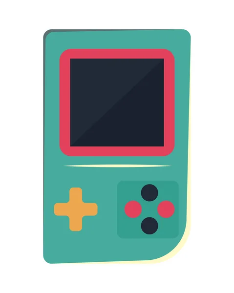 Retro Portable Videogame White Background — Vector de stock